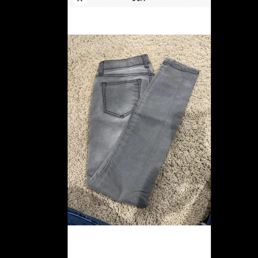 WOMENS DYLAN GEORGE CLASSIC SKINNY GREY JEANS STRETCH Size 24